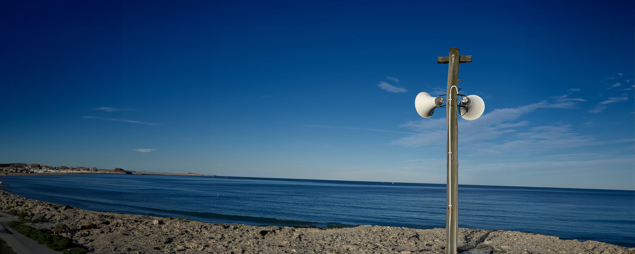 tsunami sirens on the beach